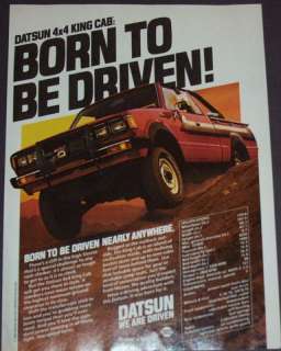 1983 DATSUN 4X4 KING CAB TRUCKWE ARE DRIVEN AD ART  