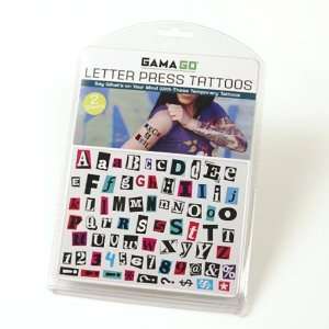    Gamago Letter Press Temporary Tattoos Arts, Crafts & Sewing