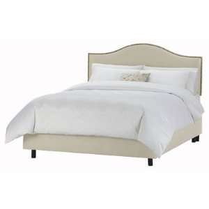   Oatmeal) Nail Button Arc Bed in Premier Oatmeal Size Queen Furniture