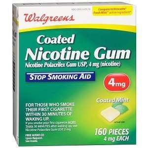   Nicotine Polacrilex Gum 4mg 160pcs Costed Mint Flavor Stop Smoking Aid
