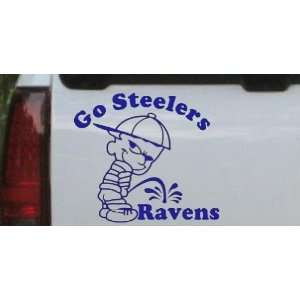 Blue 22in X 24.8in    Go Steelers Pee On Ravens Pee Ons Car Window 