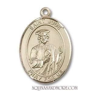 St. Jude Thaddeus Large 14kt Gold Medal Jewelry