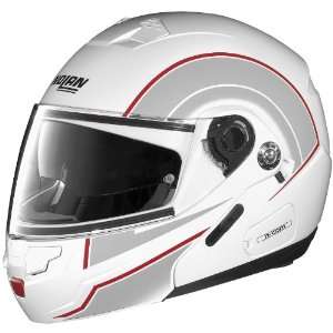  Nolan N90 N COM Modular Graphics Helmet, Drive White/Red 