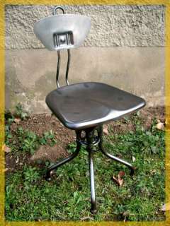 FRENCH machine age Stool industrial metal chair FLAMBO  
