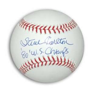  Steve Carlton Autographed MLB Baseball Inscribed 80 WS 