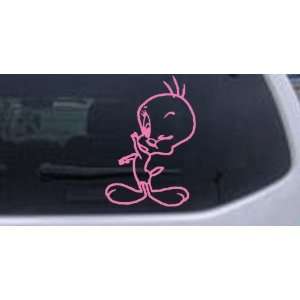 Tweety Bird Wink Cartoons Car Window Wall Laptop Decal Sticker    Pink 