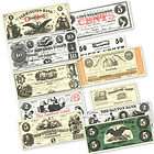 NORTHERN & UNION REPLICA PAPER CIVIL WAR MONEY, CURRENCY 18 Pc. SET 