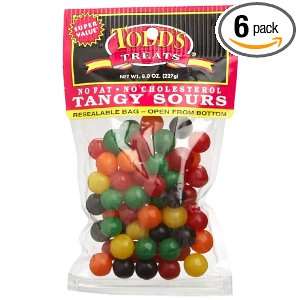 Todds Treats Tangy Sours, 8 Ounce Bags (Pack of 6)  