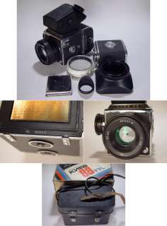 Camera with lens, waist level viewfinder, TTL viewfinder, second 