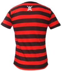 Mens Black and Red Striped T Shirt  
