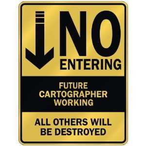   NO ENTERING FUTURE CARTOGRAPHER WORKING  PARKING SIGN 