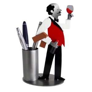    Wine Steward Pen Holder H&K Steel Sculpture