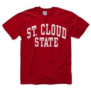  St. Cloud State Huskies Red Arch T Shirt Sports 