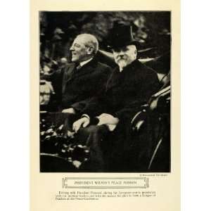 1919 Print WWI Woodrow Wilson President Poincare Peace 