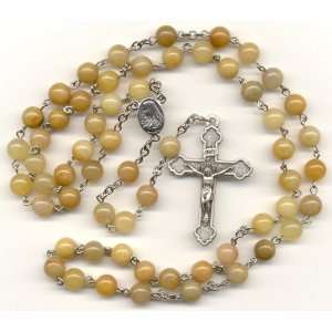 Catholic Rosary   Golden Jade