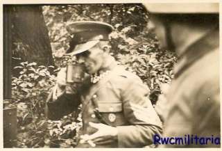   Captured Polish Army NCO Drinks & Smokes in Captivity, 1939  