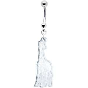  Clear Stand Tall Giraffe Belly Ring Jewelry