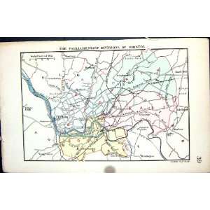  Stanford Antique Map 1885 Parliamentary Divisions Bristol 