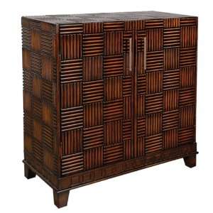  Wooden Weave Chest 2 Doors 36w Solid Wood Cabinet 
