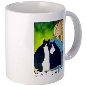  Cat Lady Coffee, Tea, or Cocoa Art Mug by  