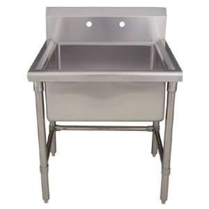 Whitehaus Freestanding Utility Sink WHLS2424 Brushed Stainless Steel