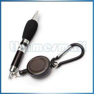 Black Retractable Badge Reel Pen Belt Clip & Carabiner  