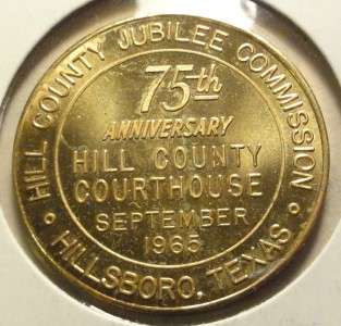 Hillsboro Texas 1965 Commemorative Medal Souvenir Dollar 33mm (m393 