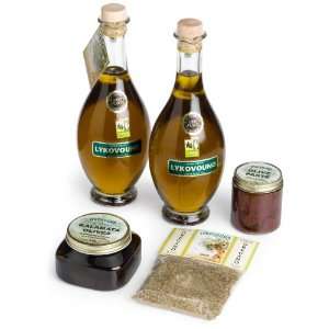 Lykovouno Gift Box 2 Greek Extra Virgin Olive Oil, Kalamata Olive 