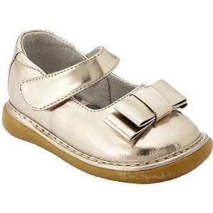  Gold Metallic Triple Loop Bow Shoe Size 12 Baby