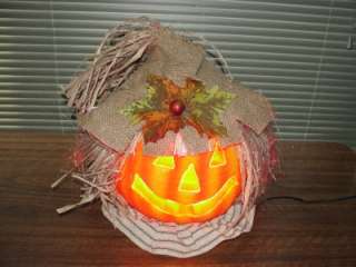  Optic Color Changing Halloween Jack O Lantern Scarecrow Pumpkin Light
