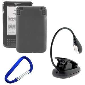   Book Light + Clear Black TPU Case with Blue Belt Clip for 