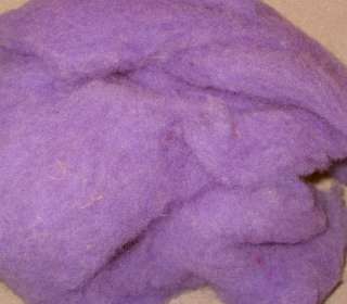 Violet Colored Wool Batt for Needle Felting & Spinning  