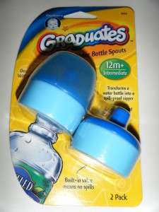 NIP 2 Gerber Spill Proof Water Bottle Spouts Baby 12+  