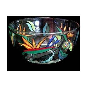  Bird of Paradise Design   Hand Painted   Serving Bowl   8 