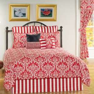   Red And White Damask 4 Piece Daybed Set By Victor Mill