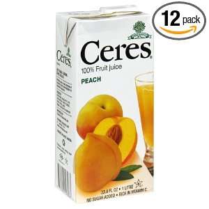 Ceres Peach, 33.8 Ounce (Pack of 6)  Grocery & Gourmet 