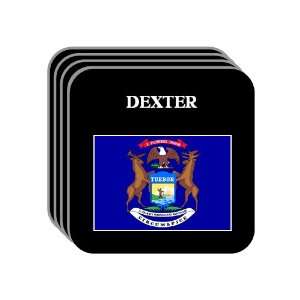 US State Flag   DEXTER, Michigan (MI) Set of 4 Mini Mousepad Coasters