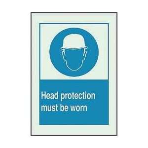 Sign,10x14,head Protection Must Be Worn   BRADY  