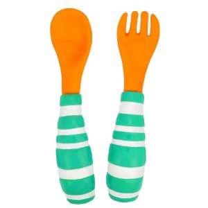  Sassy Comfy Grip Fork and Spoon, Colors May Vary Baby