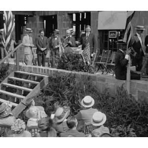   Hoover laying cornerstone, Congressional Club, 6/9/23