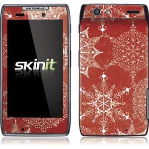  Skinit Holiday Flakes on Red Vinyl Skin for Motorola Droid 