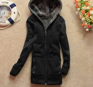 Fashion Casual Womens Thicken Hoodie Coat Outerwear Jacket Three 