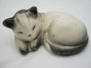 Vintage Porcelain Sleeping Siamese Cat  