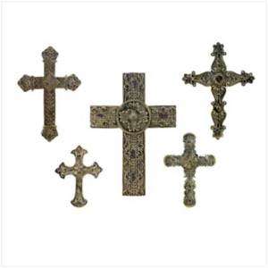 Set of 5 Cathedral Cross Collection crucifix goth new  