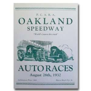  1932 Oakland Speedway Program Poster Print
