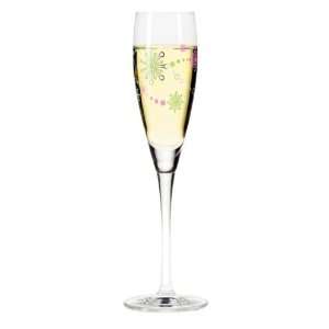  Champagne Glass, Pearls, Green Snowflakes, Designer Color 