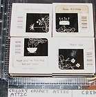 Stampin Up® BEST BAR CODES 4 stamp lot soup, cake, flowers with bar 