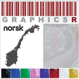 Sticker Decal Graphic   Norwegian Norway Norsk Country Silouette Pride 