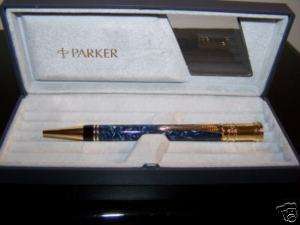 PARKER DUOFOLD BLUE MARBLE BALLPOINT PEN NEW IN BOX  