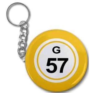 Creative Clam Bingo Ball G57 Fifty seven Yellow 2.25 Inch Button Style 